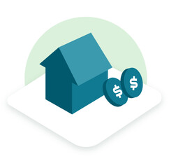 illustration of a icon house money