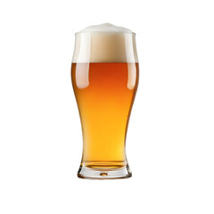 A glass of beer isolated on a transparent background, Generative AI
