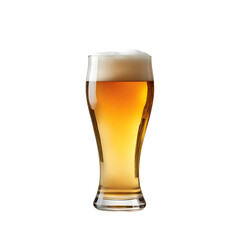 A glass of beer isolated on a transparent background, Generative AI