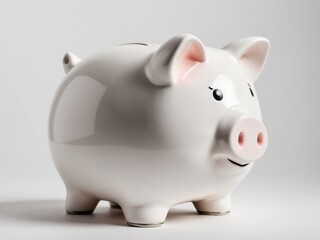 Obraz premium Cute piggy bank isolated on white background.