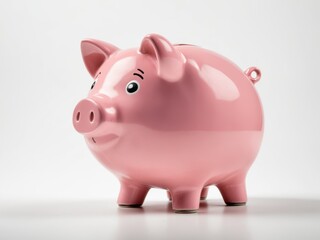Obraz premium Cute piggy bank isolated on white background.