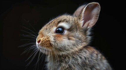 Obraz premium Close-Up Portrait of a Curious Rabbit