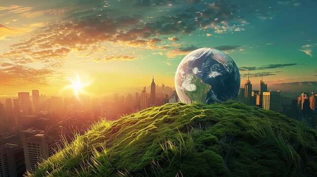 Strategic planning and implementation of eco-friendly practices to promote sustainable growth and minimize environmental impact.Copy space, poster, HD wallpaper, protect environment day, business