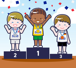 表彰式の男性選手01