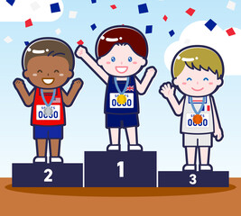 表彰式の男性選手06