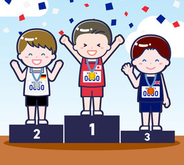 表彰式の男性選手02