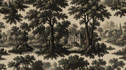 Discover the vintage sophistication of toile wallpaper.generative.ai