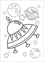 a  coloring pages of an UFO