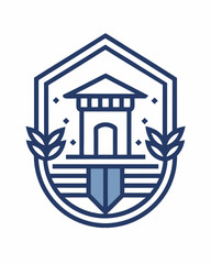 Monoline logo concept for university, school, institute or education, and your community