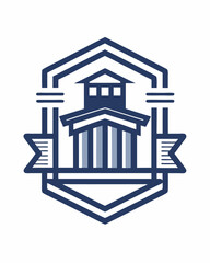 Monoline logo concept for university, school, institute or education, and your community