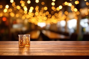 Cozy Bar Ambiance with Empty Glasses