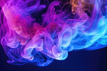 Obraz premium Vivid Colored Smoke Swirls on Dark Background