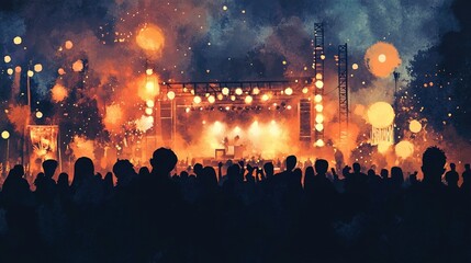  summer night outdoor concert music festival 