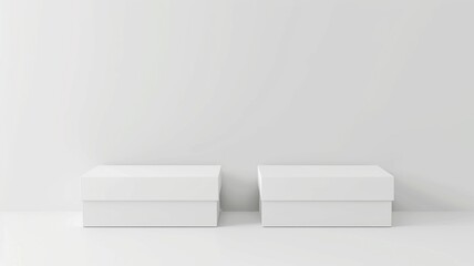 Neat pile of generic white books with no labels, against a plain background
