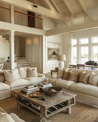 Contemporary Country Style Living Room Decor - Modern Farmhouse Interior Design with Rustic Charm.