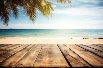 Serene Tropical Beach with Wooden Deck