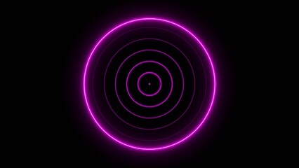 Glowing Neon ship radar and plane radar icon screen location searching background illustration.