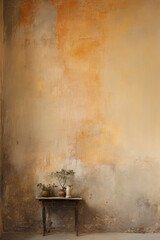 Rustic Elegance: Vintage Table with Flower Arrangement