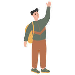 University Student Character. Flat Graphic Vector Illustration.