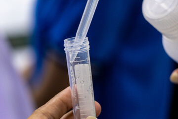 Process of Liquid soap making and Liquid soap testing in the laboratory.