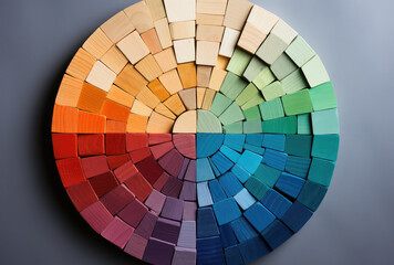 Obraz premium Vibrant Spectrum Paint Swatch Fan Display