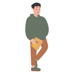 University Student Character. Flat Graphic Vector Illustration.