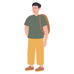 University Student Character. Flat Graphic Vector Illustration.