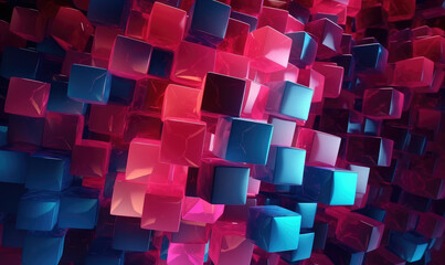 Vibrant Abstract Cubes in a 3D Digital Artwork