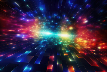 Hyperspace Travel Through Vibrant Abstract Tunnel