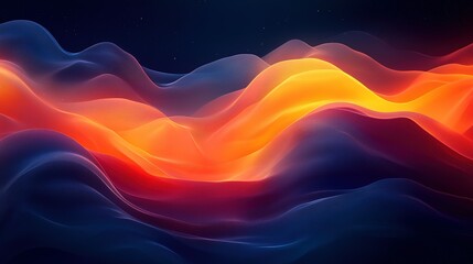 Gradient Dreamscape: Dark Blue and Orange with a Blurred Touch