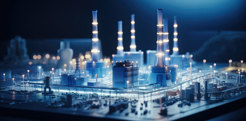 Futuristic Industrial Landscape at Twilight