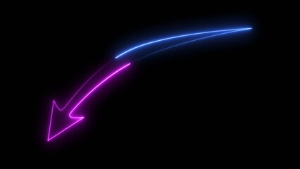 Neon business growth arrow icon seamless background 4k illustration