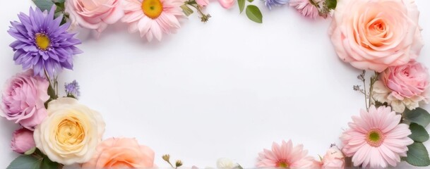  a floral wreath on top of white surface,