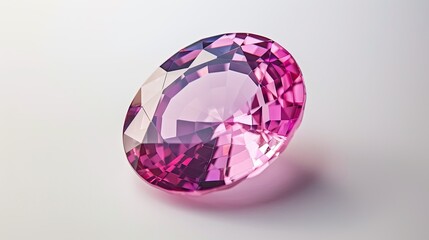 Elegant natural pink sapphire in an oval cut, displayed on a clean white background.