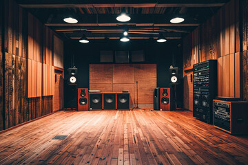 Large empty recording studio interior