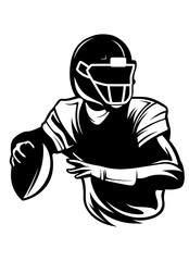 Football Player | Football | Team Sports | Player | Outdoor Activity | Football Season | Football Game | Football Team | Original Illustration | Vector and Clipart | Cutfile and Stencil