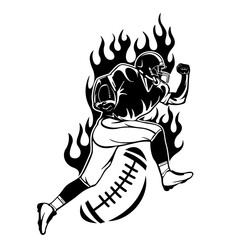 Football Player | Fire Football Player | Foot Ball | Team sports | Football Warrior | Football Season | Athletic | Outdoor Activity | Original Illustration | Vector and Clipart | Cutfile and Stencil
