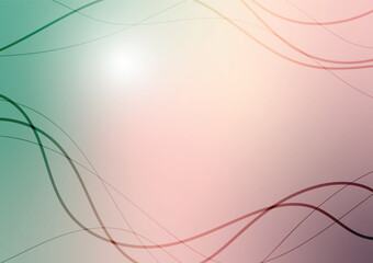 Abstract soft orange line curve green background