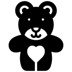 teddy bear icon illustration design with solid