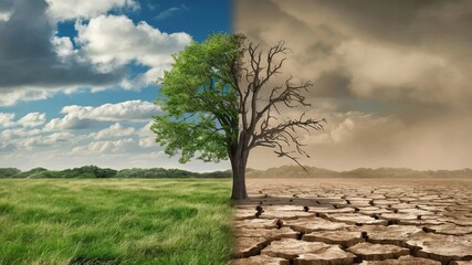 Separate image: Conceptual image of drought and environment.