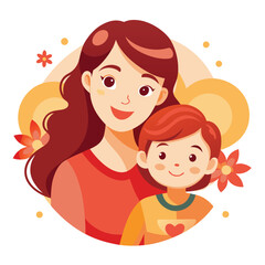 Celebrate Mother's Day with this heartwarming mother and child vector illustration.