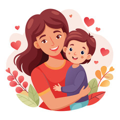Celebrate Mother's Day with this heartwarming mother and child vector illustration.