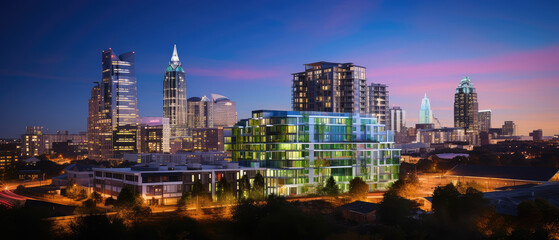 Fototapeta premium Metropolitan Elegance: City Skyline at Dusk