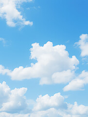 Fototapeta premium Serene Blue Sky with Fluffy Clouds