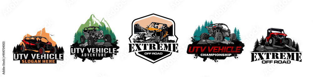 Canvas Prints utv offroading social club logo design vector set