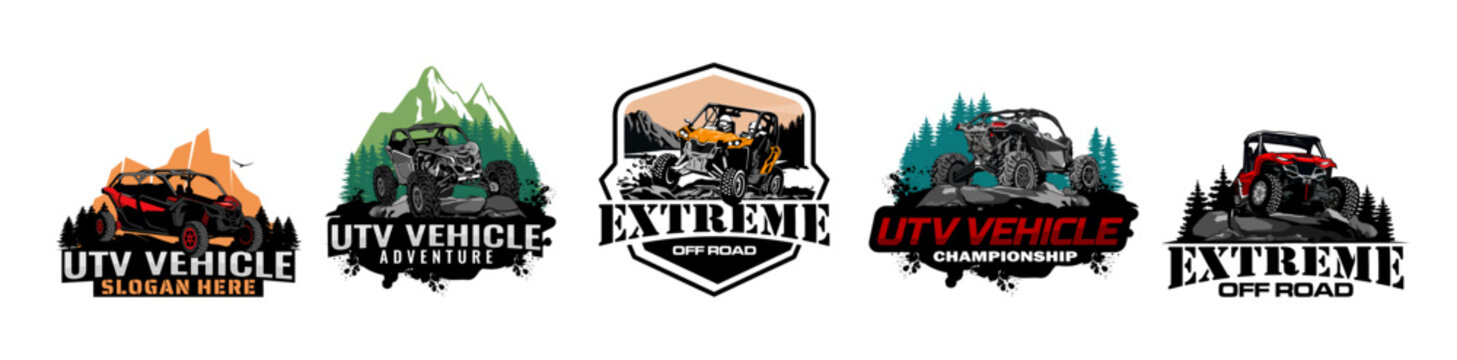 UTV offroading social club logo design vector set	