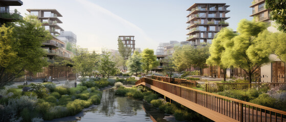 Obraz premium Sustainable Urban Oasis: Green Living Redefined