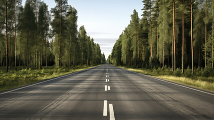 Obraz premium Journey Through Nature's Serenity Highway
