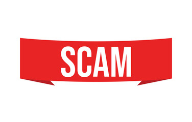 Scam banner design. Scam icon. Flat style vector illustration.