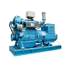 Generator Set Marine, modern engine with transparent background